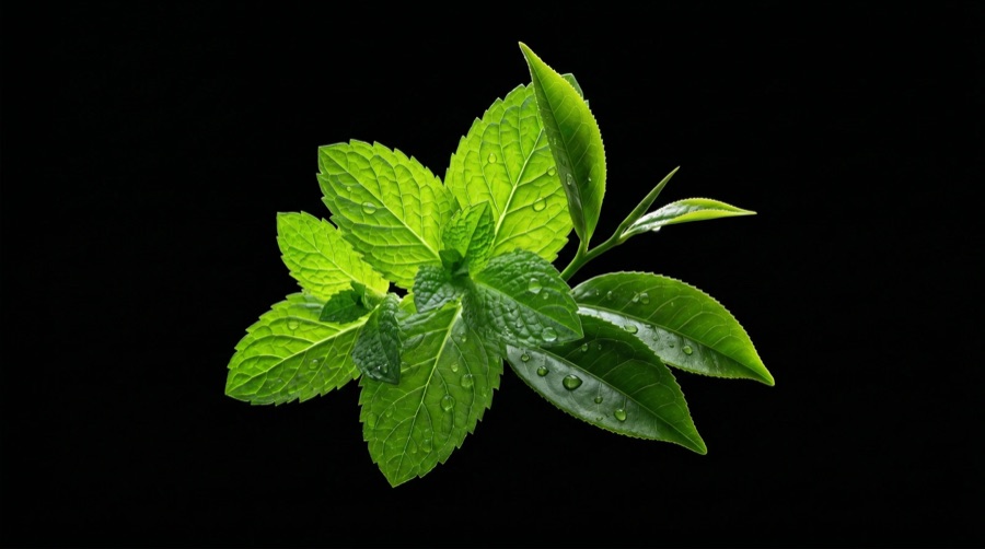 Fresh mint leaves used to flavour Aeris Lemon Mint